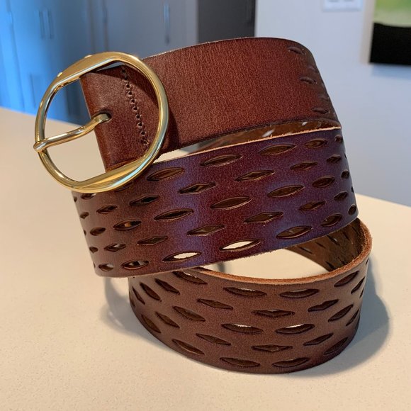 Ann Taylor Wide Brown Leather Belt main image 5